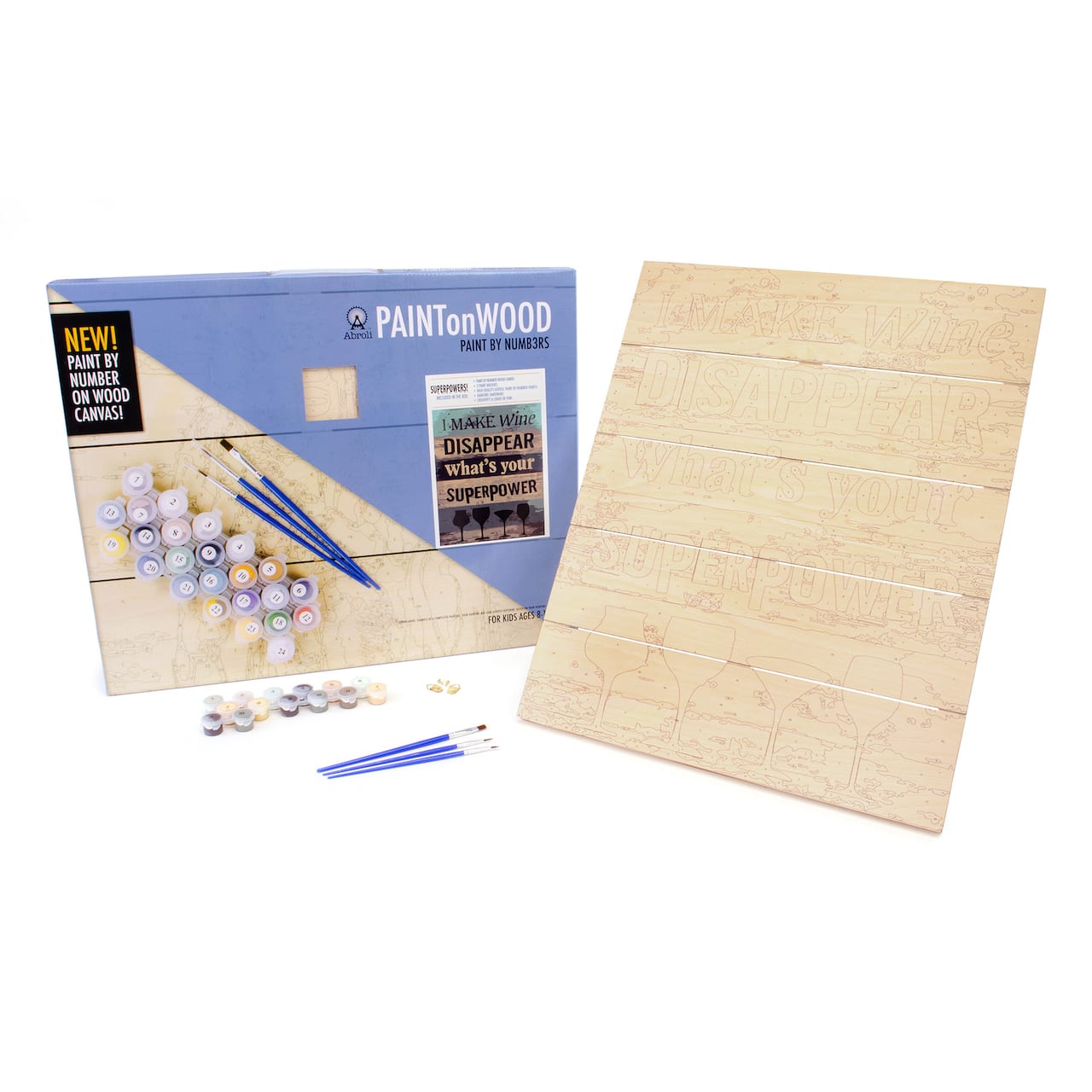 Abroli Large Superpower Paint On Wood by Number Kit